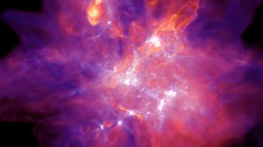 La simulación reproduce modelos de formación de estrellas.
