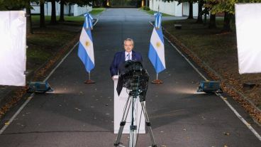 El presidente durante el anuncio de las medidas.
