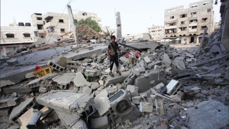 Muchos edificios de la Franja de Gaza fueron destruidos durante la ofensiva israelí