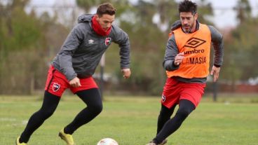 Alexis y Pablo Pérez en el entrenamiento.