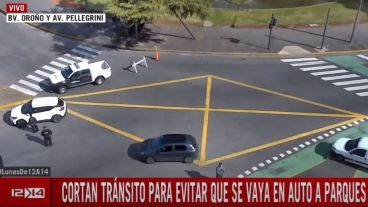 Una captura aérea de los operativos en el Parque Independencia.