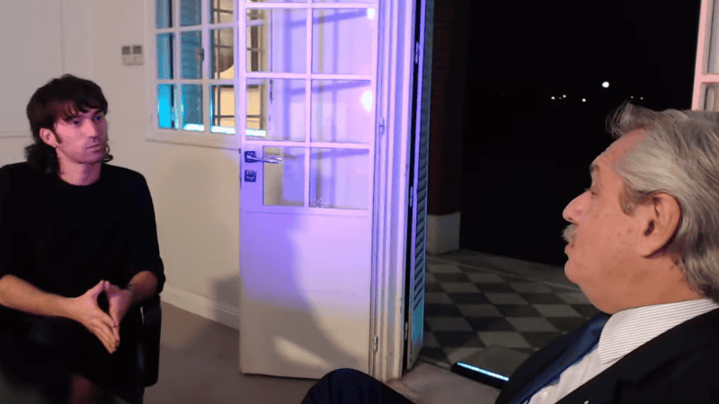 El militante K Pedro Rosemblat entrevistó al presidente en su canal de YouTube