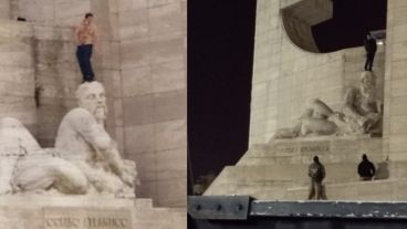 Después de varias horas, el hombre accedió a descender y fue llevado al Centenario.