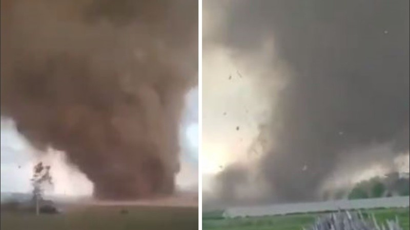Videos publicados en redes sociales mostraron impresionantes imágenes del tornado.