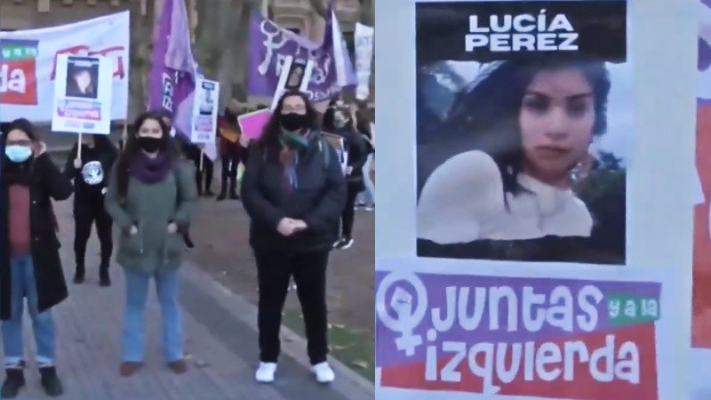 Un grupo de mujeres se instalaron en la plaza San Martín, en Santa Fe entre Moreno y Dorrego, en el marco de la conmemoración del 3 de junio. 