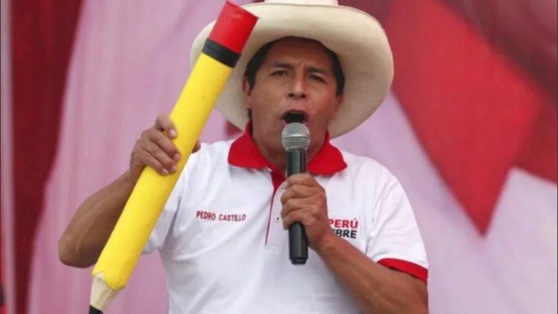 El candidato peruano a la presidencia del Perú Pedro Castillo.