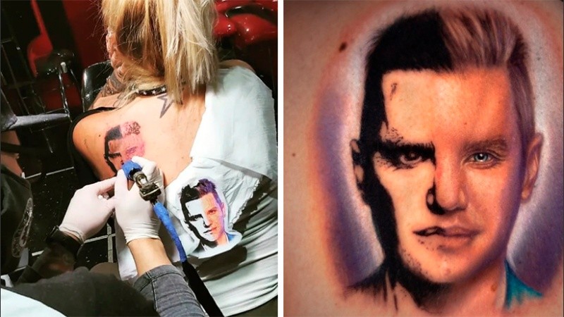 La locutora se tatuó el rostro de su compañero a modo de agradecimiento.