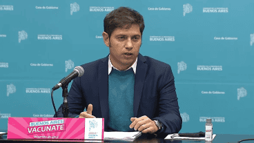 La conferencia de Kicillof esta tarde, tras conocerse el DNU presidencial.