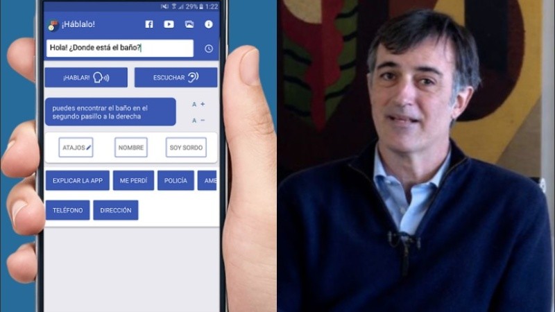 Entre otras posibilidades, Hablalo permite “hablar” o “escuchar”, con un traductor de texto a voz y de voz a texto, 