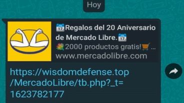 El peligroso link se desparramó por Whatsapp.