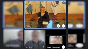 El momento en que se filtró el video durante la exposición del intendente