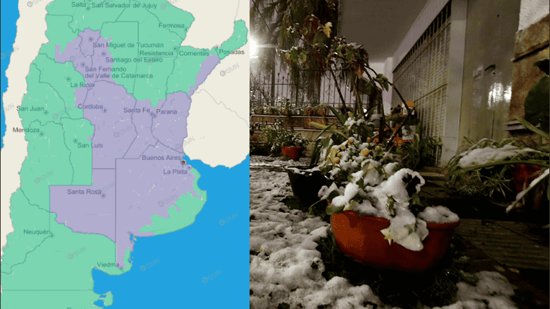 El mapa pintado de violeta indica 