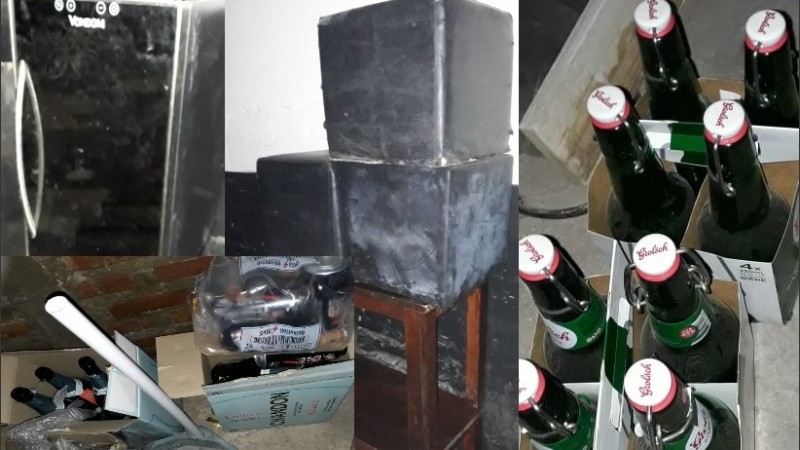 El material secuestrado durante el procedimiento policial. 