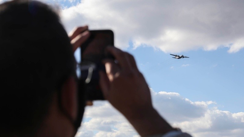 Las pruebas aéreas para el Día de la Bandera en Rosario.