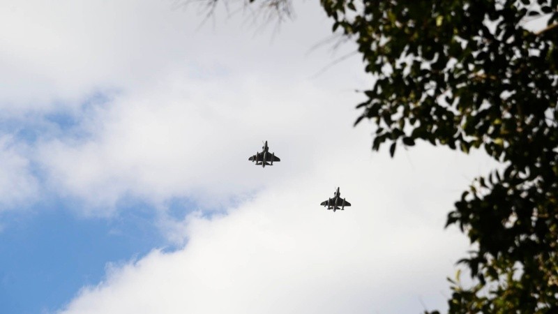 Las pruebas aéreas para el Día de la Bandera en Rosario.