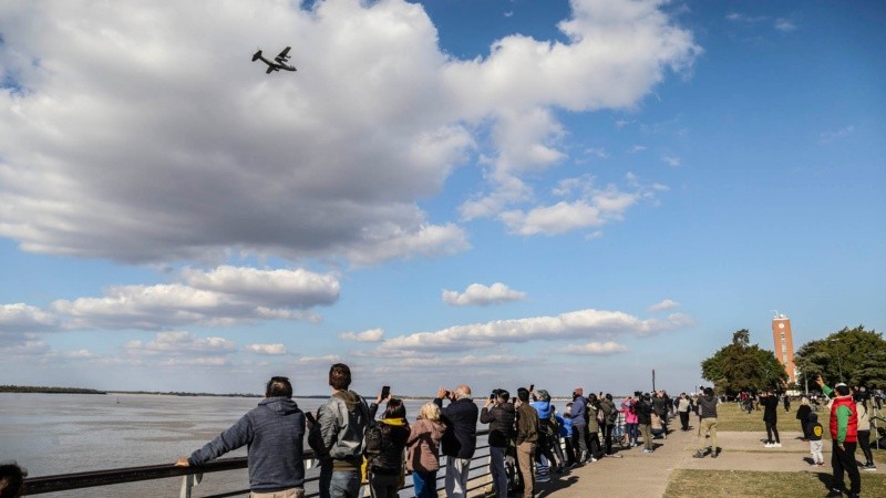 Las pruebas aéreas para el Día de la Bandera en Rosario.