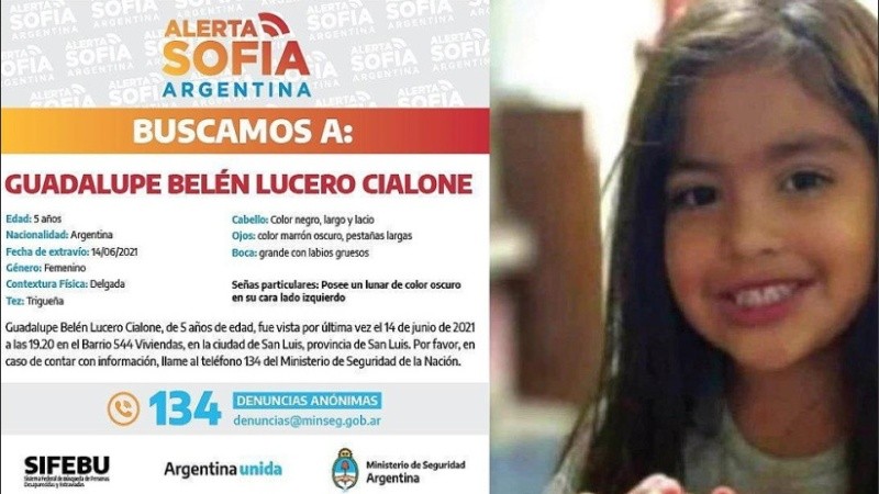 Guadalupe despareció el lunes pasado en San Luis. 