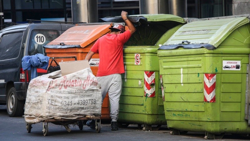 La recolección de cartón y papel es una actividad muy extendida en Rosario. 