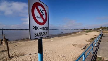 Postales de la bajante: el río Paraná a la altura de Rosario registró este martes una altura de 0.15 metros.