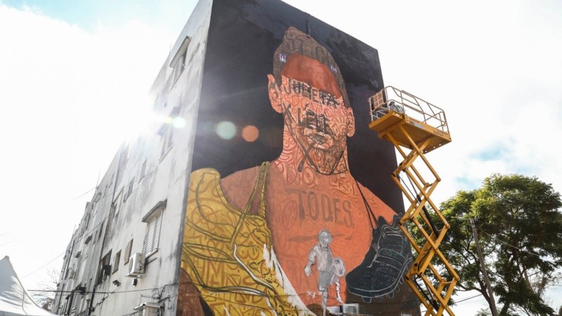 Así se encuentra el mural en homenaje a Messi ubicado en Buenos Aires al 4700.