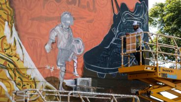 Así se encuentra el mural en homenaje a Messi ubicado en Buenos Aires al 4700.