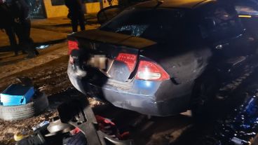 El Honda Civic que fue clave para la investigación, donde fue recapturado Cañete el 28 de junio.