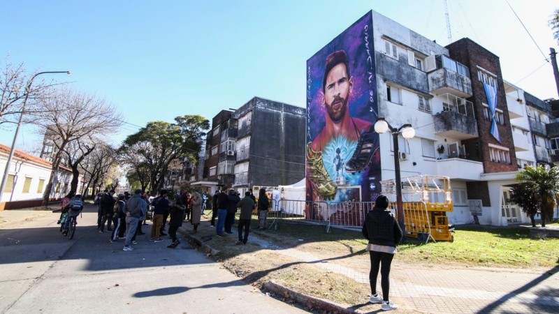 En el barrio de la infancia de Messi. 