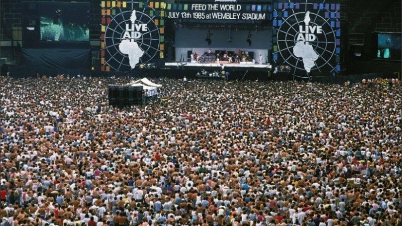 Una imagen del estado de Wembley durante en Live Aid