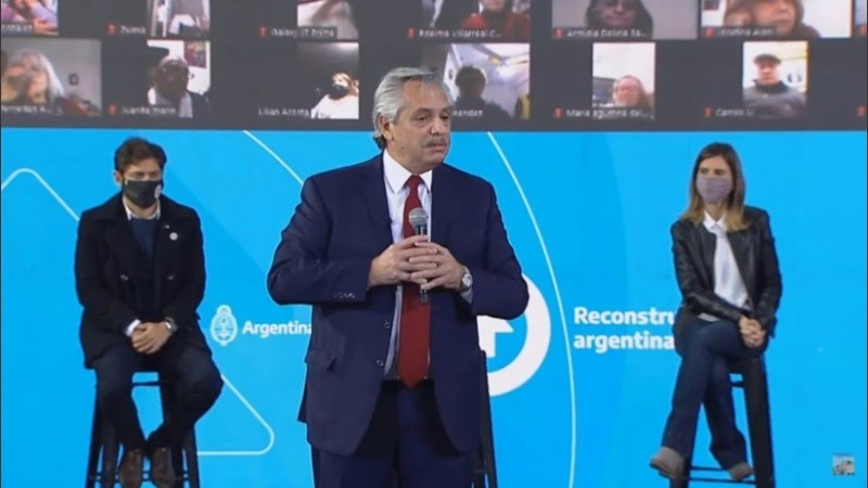 Alberto Fernández encabezó el acto en el que se hizo el anuncio.