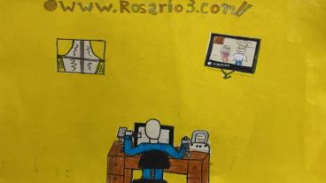 El "Pelado" Schwarzstein en los primeros días de Rosario3, según su hija Camila.