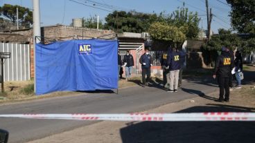 La escena del doble crimen en barrio Plata