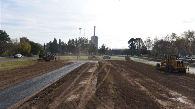 La superficie en la que se construye el helipuerto