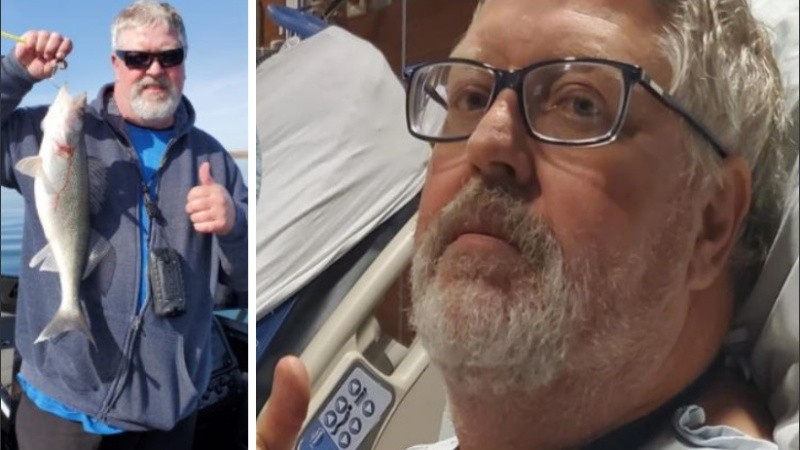 Cuando la familia llegó a tierra, el hombre fue llevado al hospital.