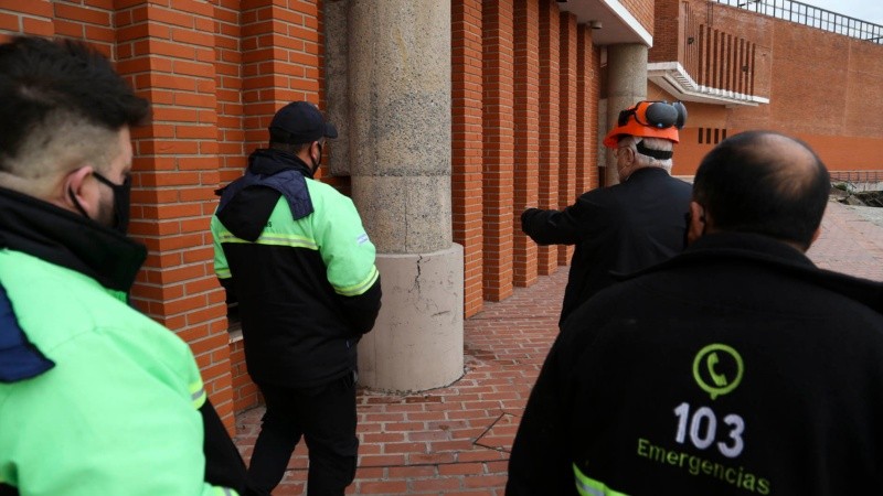 El derrumbe en la barranca del Parque España.