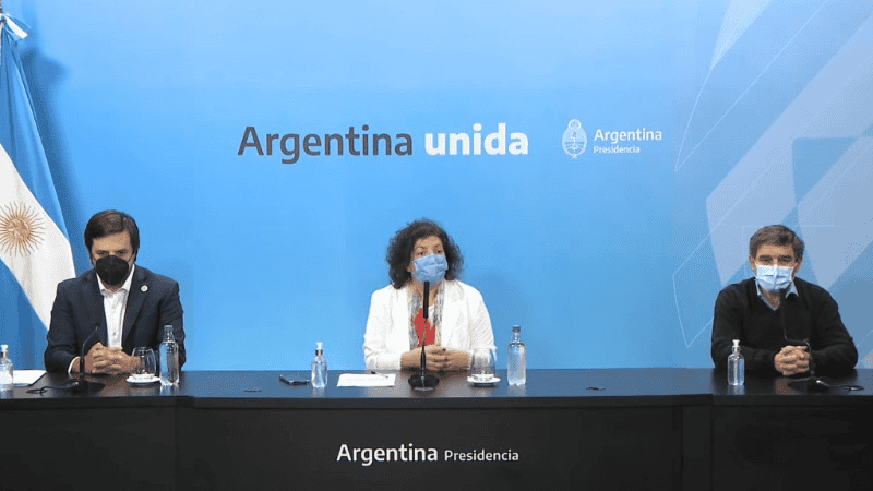 La conferencia de la ministra Vizzotti con sus pares Quirós y Kreplak.