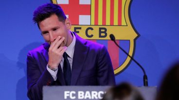 Lionel Messi, emocionado, en la conferencia de prensa.