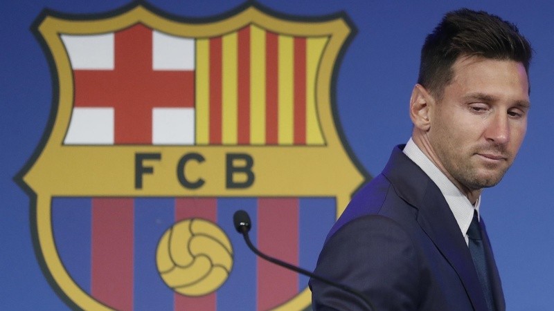 Messi durante la conferencia de este domingo.