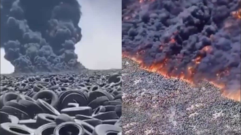 Daily Mail informó en 2013 que cada año, se cavan agujeros gigantes en la tierra arenosa en Sulaibiya de la ciudad de Kuwait y luego se rellenan con neumáticos viejos. 