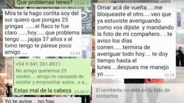 Los Whatsapp que recibió el dueño de la concesionaria baleada.