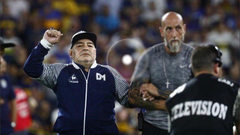 Diego Maradona en su último paso por el fútbol argentino como entrenador.