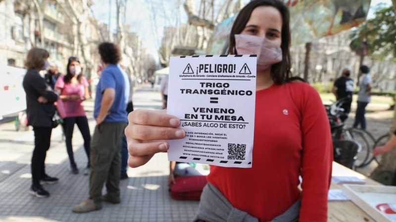 La feria y acto de reclamo se realizó este martes en la plaza San Martín.