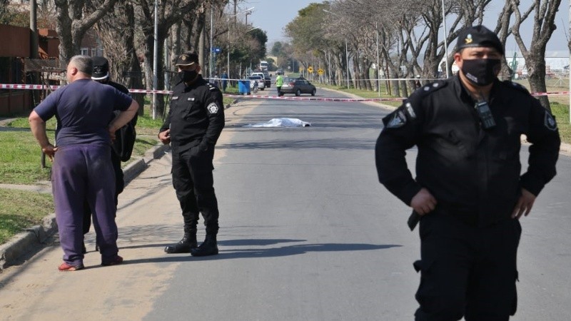 La escena del crimen en Los Plátanos al 500.