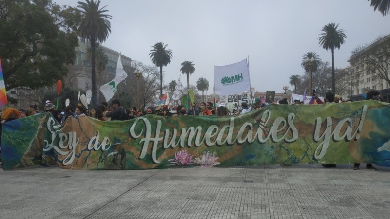 La partida de la marcha este miércoles en Buenos Aires.