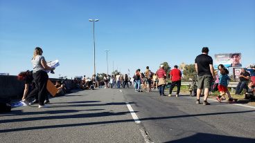 Ecologistas y vecinos cortaron el acceso y luego se ubicaron en medio del puente.