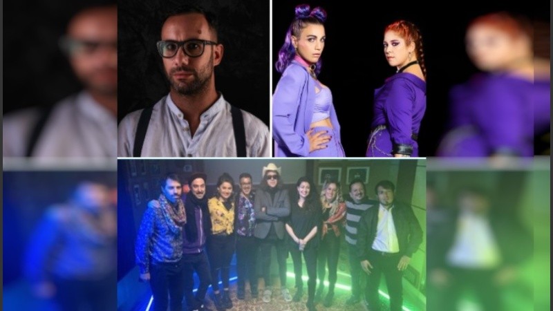 Germán Roffler, Liuro y Seimur junto a artistas invitados.