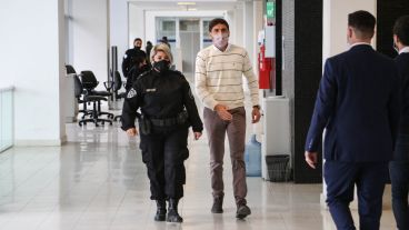 Pullaro este martes ingresando al Centro de Justicia Penal.