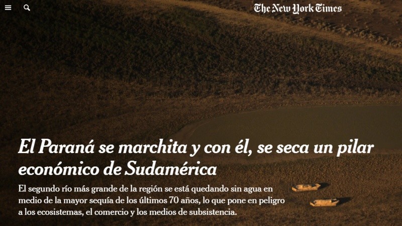 La portada del informe del NY Times. 