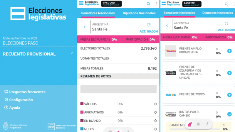 La app permite ver los datos por provincia, ciudad e incluso por mesa (en búsqueda por filtros).