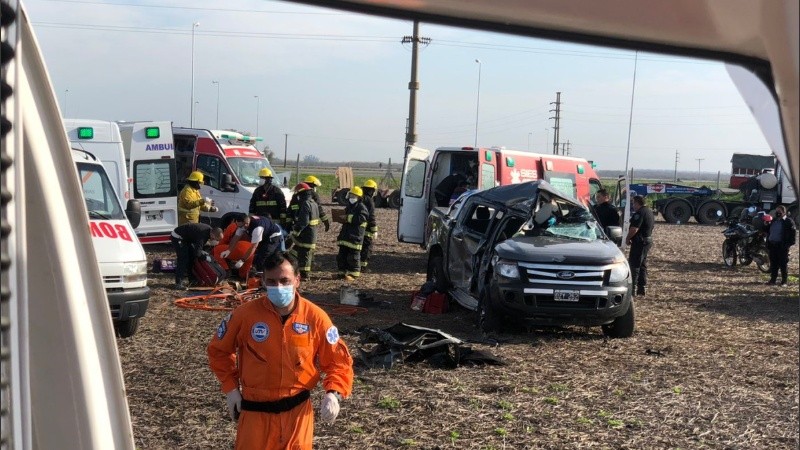 La camioneta que protagonizó el siniestro vial. 
