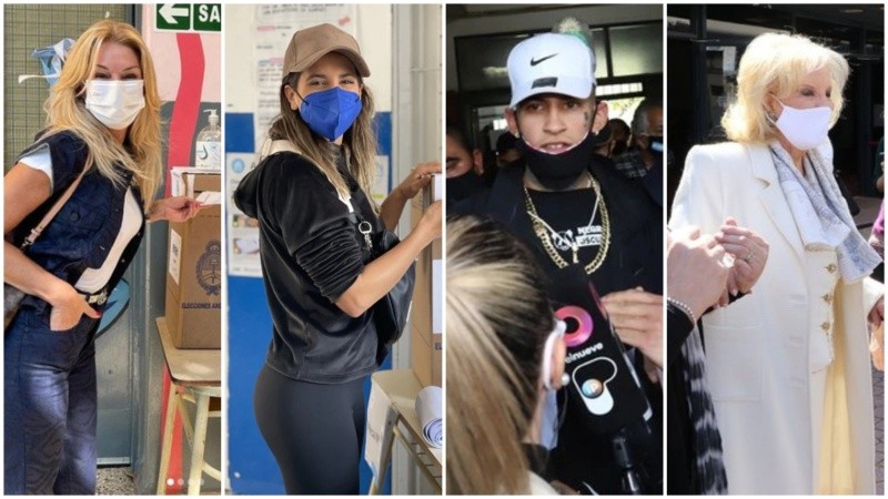 Pasado el mediodía, los famosos se acercaron a los colegios a cumplir con su deber cívico.